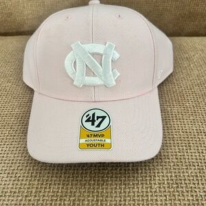 '47 Youth North Carolina Tar Heels Adjustable Light Pink Baseball Cap White NC